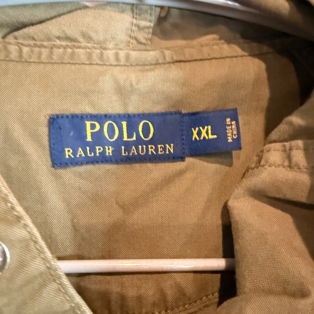 Polo Ralph Lauren Men’s Hooded Jacket XXL Olive Full Zip Windbreaker - Picture 2 of 2